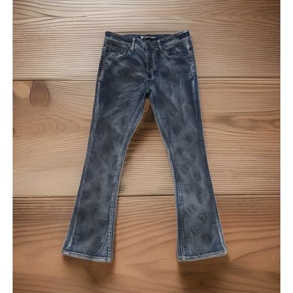 Valabasas Men's Tagged Stacked Denim Flare In Dirty Vintage Jeans Size 32 - Picture 7 of 16